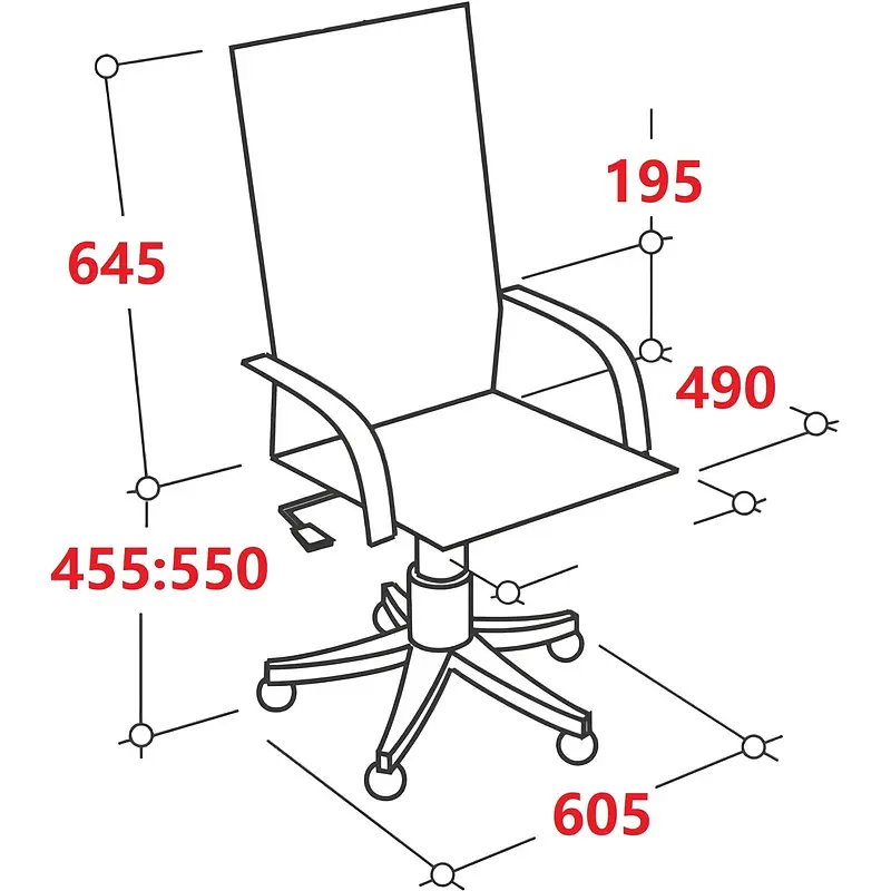 Кресло для руководителя Комус Мебель (Easy Chair) 580 черное (экокожа — для хранение — фото 7