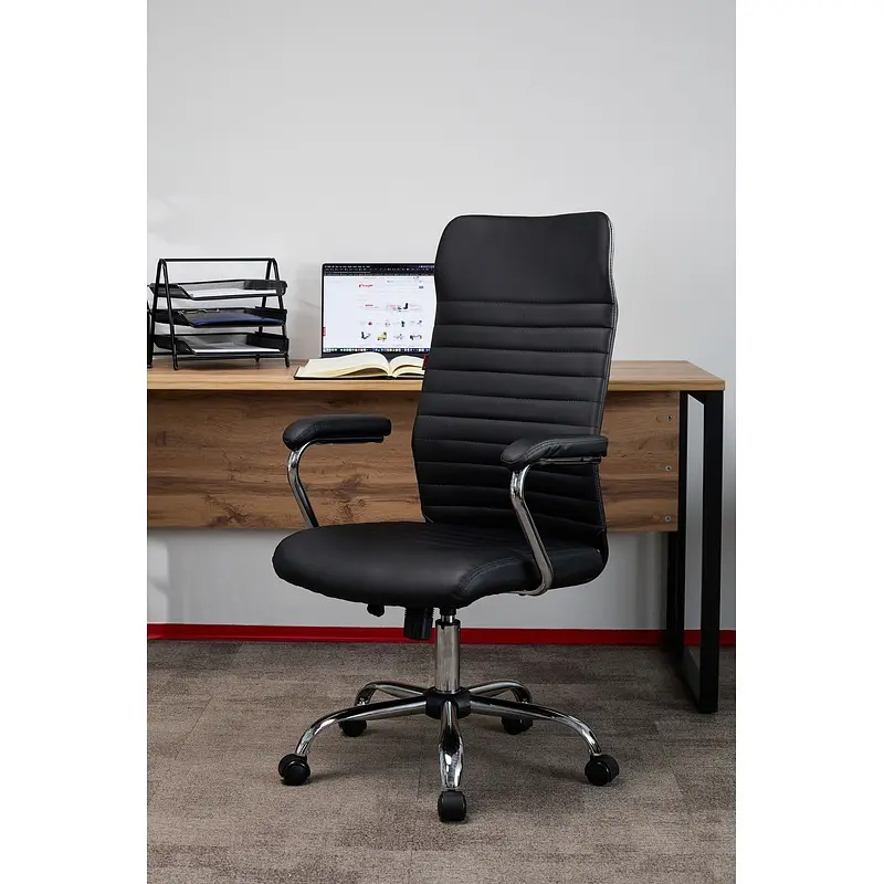 Кресло для руководителя Комус Мебель (Easy Chair) 580 черное (экокожа — для хранение — фото 8