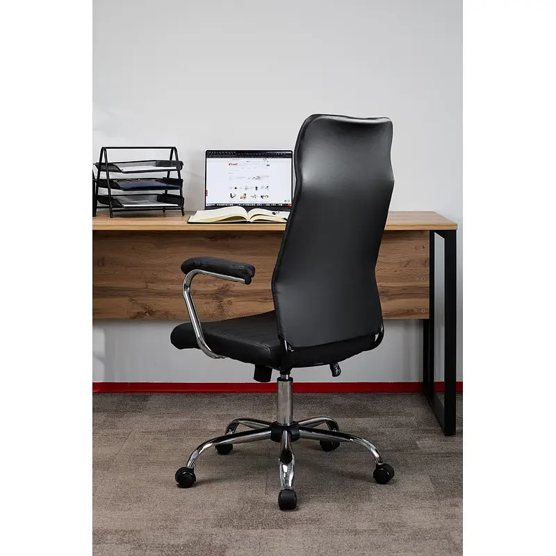 Кресло для руководителя Комус Мебель (Easy Chair) 580 черное (экокожа — для хранение — фото 9