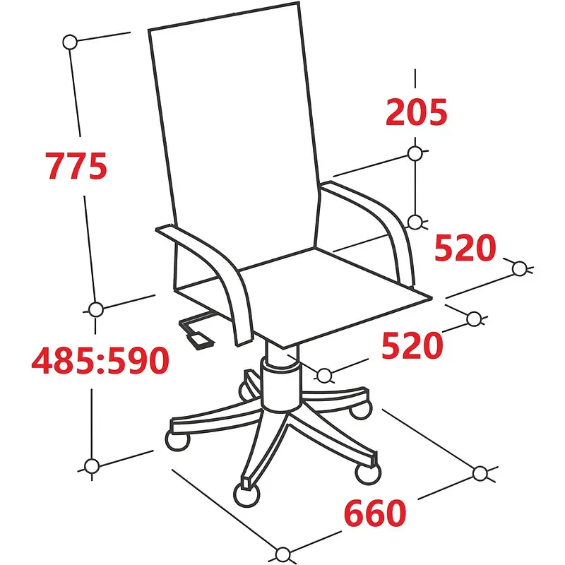 Кресло для руководителя Комус Мебель (Easy Chair) 565 черное (экокожа — фото 5