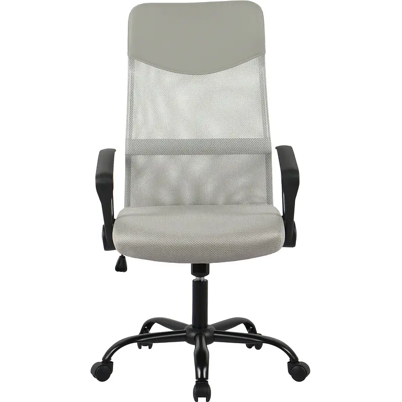 Кресло для руководителя Комус Мебель (Easy Chair) 588 серо-бежевое (сетка/ткань/экокожа — фото 2