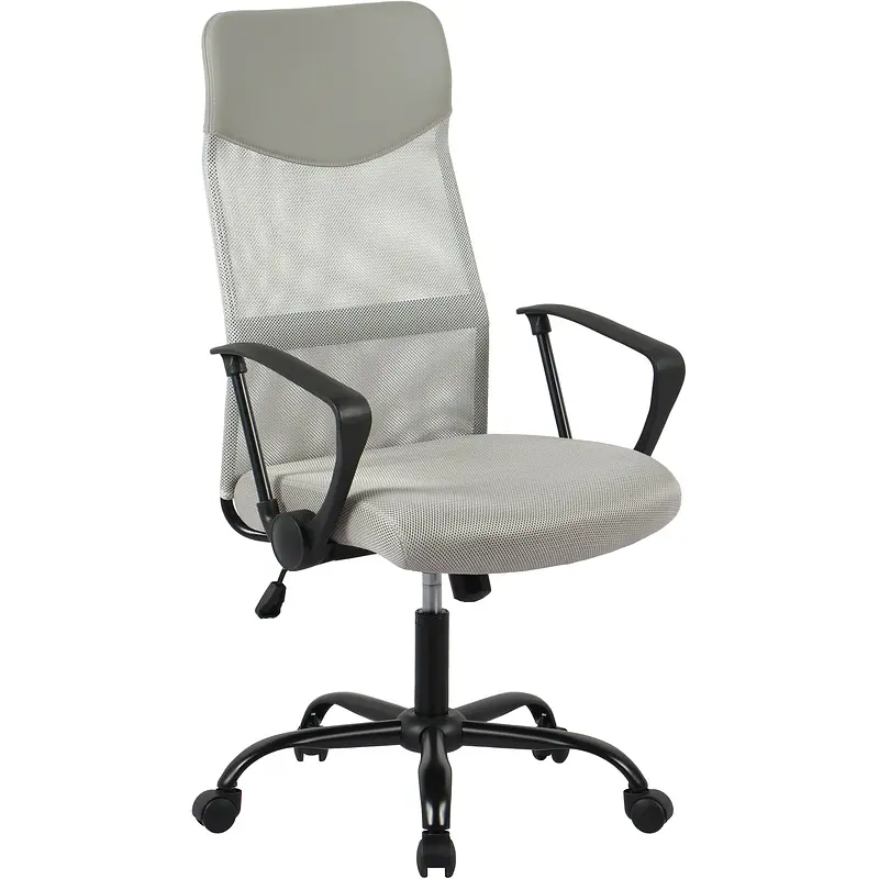 Кресло для руководителя Комус Мебель (Easy Chair) 588 серо-бежевое (сетка/ткань/экокожа — фото 4
