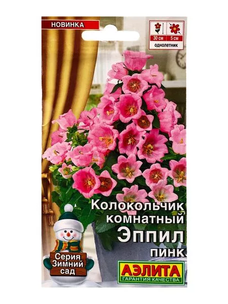 Семена цветов Колокольчик комнатный «Эппил» пинк — для огород — фото 3