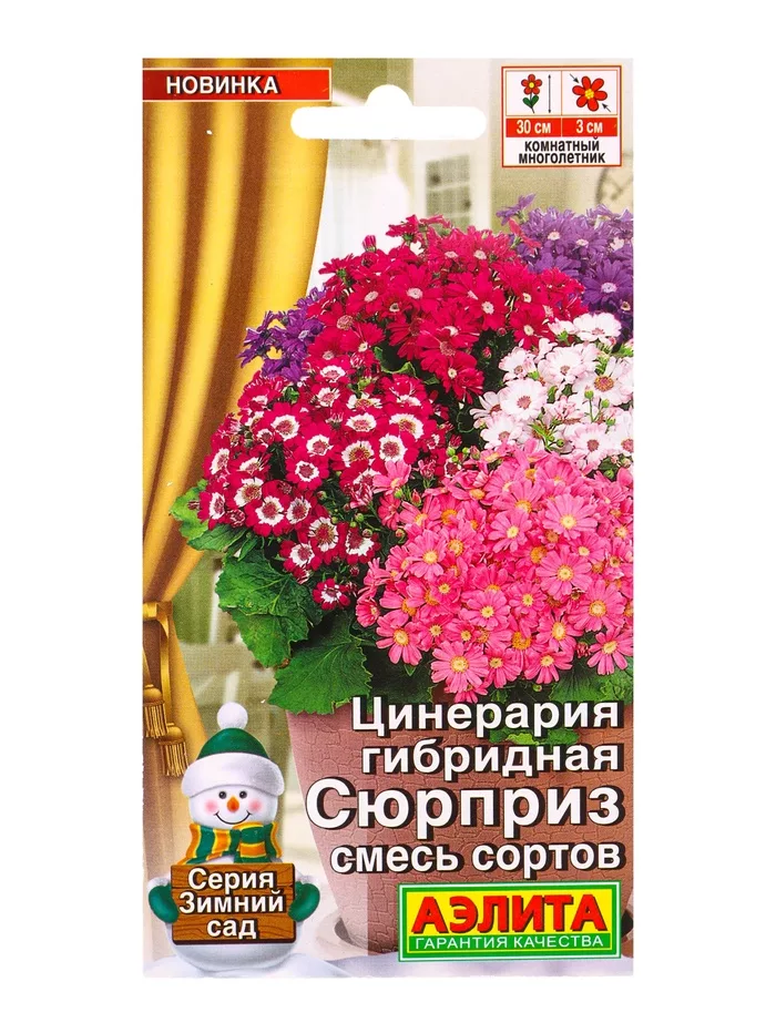 Семена цветов Цинерария гибридная Сюрприз — для огород — фото 3