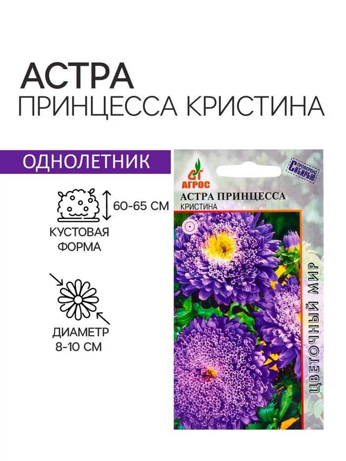 Семена Астра «Принцесса Кристина» — для огород — фото 7