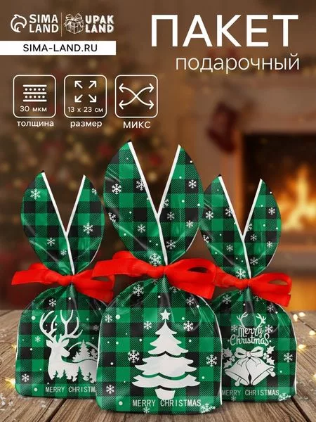 Пакет полиэтиленовый подарочный новогодний — для хранение