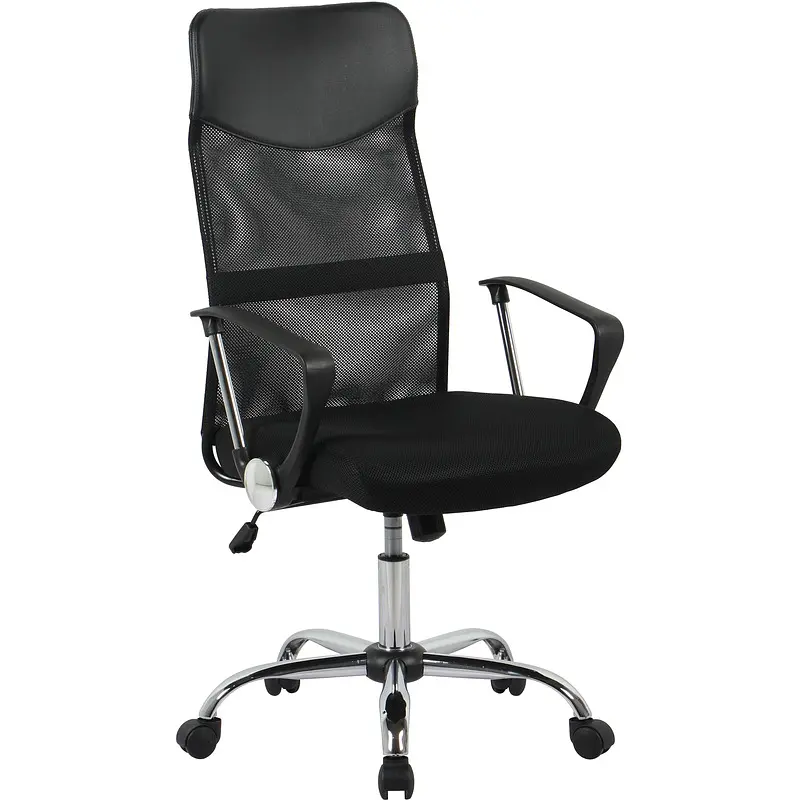 Кресло для руководителя Комус Мебель (Easy Chair) 588 черное (сетка/ткань/экокожа — фото 4