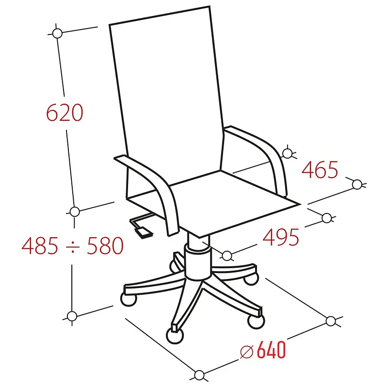 Кресло для руководителя Комус Мебель (Easy Chair) 588 черное (сетка/ткань/экокожа — фото 7