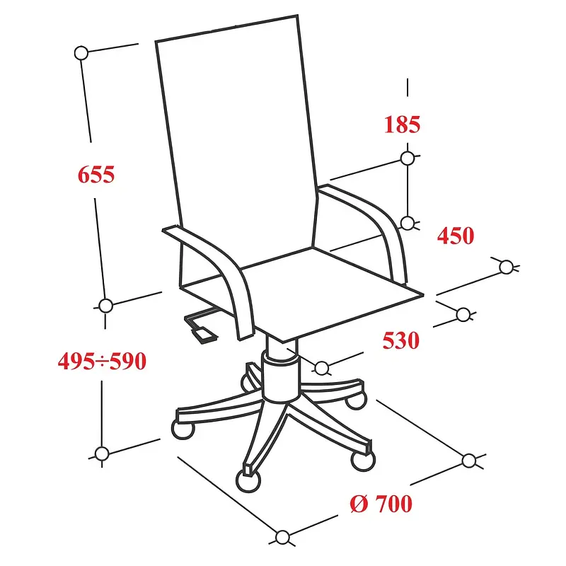 Кресло для руководителя Комус Мебель EChair 665 серое (ткань — фото 8
