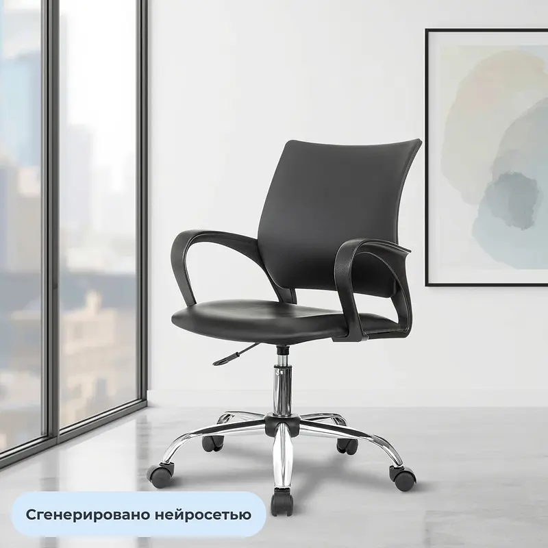 Кресло офисное Комус Мебель EChair 396 LT черное (экокожа — фото 2