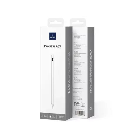 Стилус WIWU Pencil W A03 для iPad c функцией распознавания ладони (белый) — для хранение