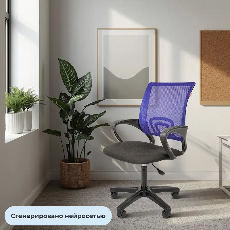 Кресло офисное Easy Chair 304 LT синее/черное (сетка/ткань — для хранение