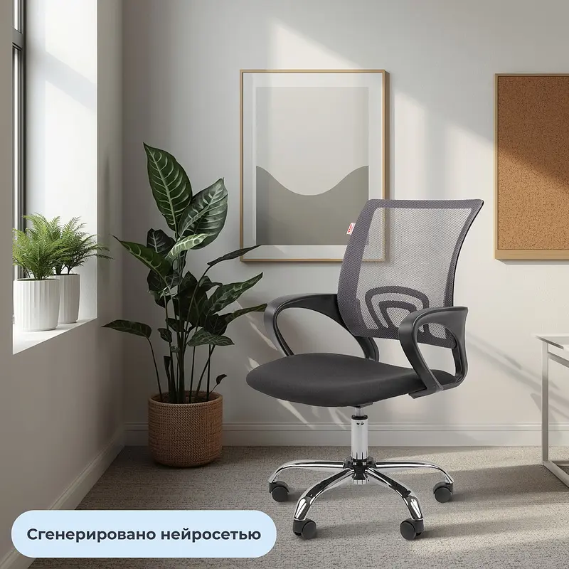 Кресло офисное Easy Chair 304 LT серое/черное (сетка/ткань — для хранение — фото 2