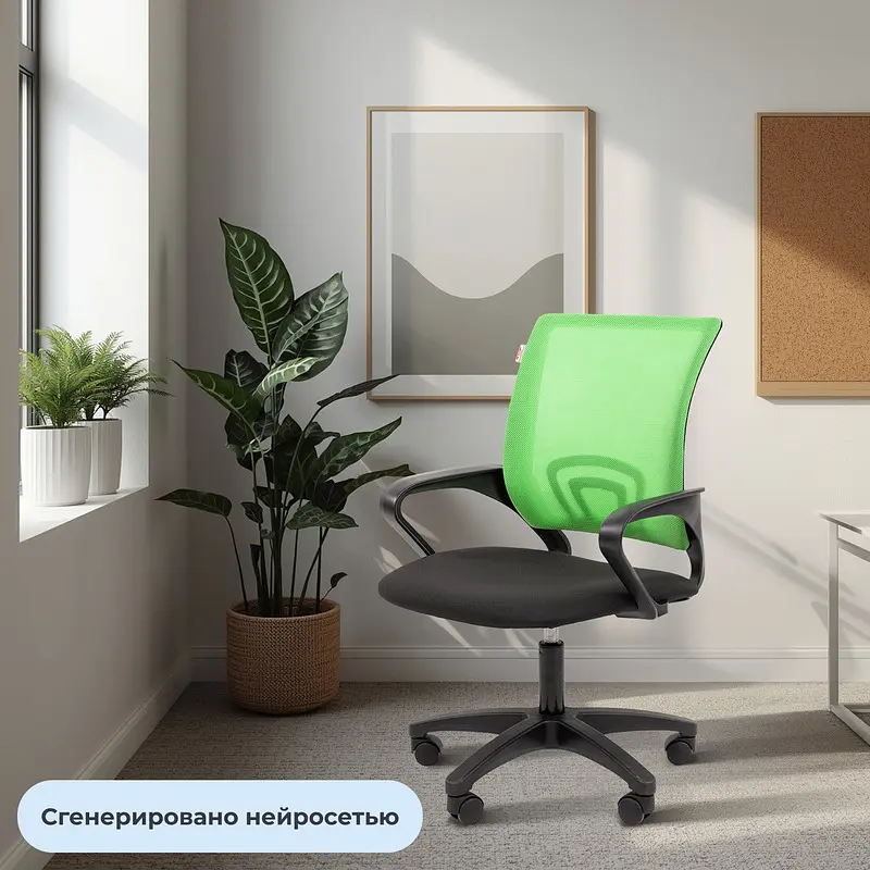 Кресло офисное Easy Chair 304 LT светло-зеленое/черное (сетка/ткань — для хранение