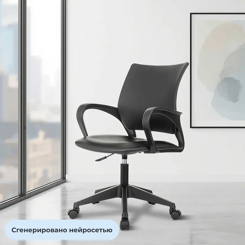 Кресло офисное Комус Мебель EChair 396 LT черное (экокожа — фото 2
