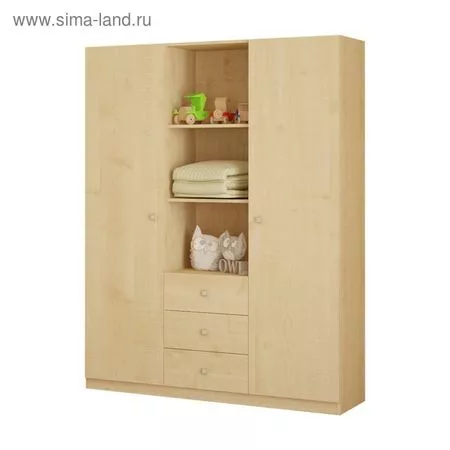 Шкаф прямой трёхстворчатый Polini kids Simple — для хранение