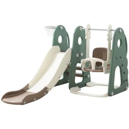 Горка с качелями UNIX Kids Dino зелёный (PSLSWDINOGR) — для отдых