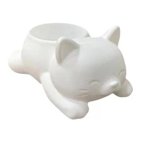 3D-печатный цветочный горшок для кошек Лежащий котенок Суккуленты Травяные растения — для хранение