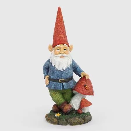 Фигура садовая Shimmer arts Гном с грибами 9х14х41 см — для участок