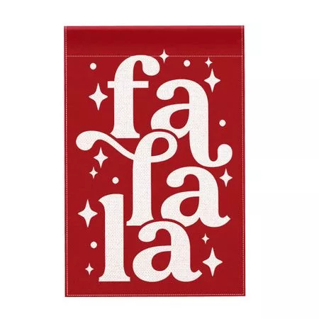 Красный Рождественский Садовый Флаг fa fa la 12x18 Дюймов Двусторонний для Двора — для участок
