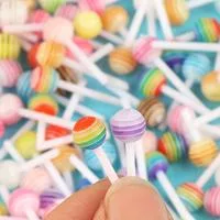 Мини-леденец Кукольный домик Аксессуары Цветной смоляной Миниатюрный леденец Декорация — для участок — фото 2