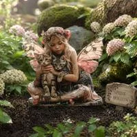 Садовый колышек Форма фей-кошек с 2D-печатью Водонепроницаемый акрил — для участок — фото 2