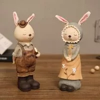 Мини-статуэтка пасхального кролика Милые изделия из смолы Мини-фигурка — для декор — фото 2