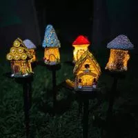Светодиодный солнечный газонный светильник Multi Craft Miniature Fairy House — для участок — фото 2