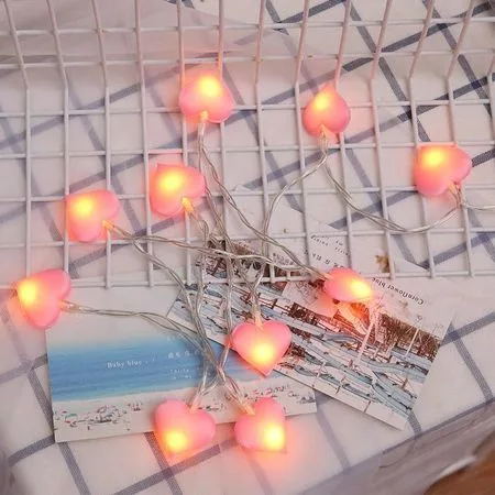 Светодиодная гирлянда «Сказочное персиковое сердце» Питание от USB/батарейки Световая — для декор