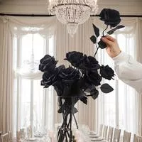 5 шт. Искусственные Цветы Черные Розы Пластиковые — для участок — фото 2