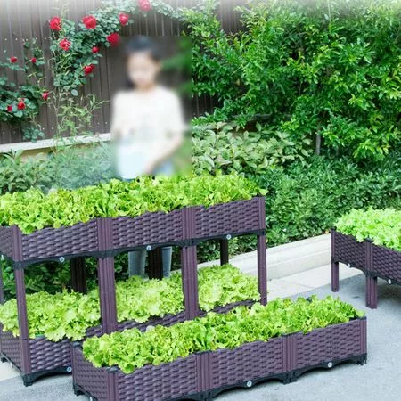 Модульный ящик для посадки овощей Одноярусный садовый ящик для рассады Балконная — для огород