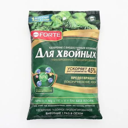 Удобрение Bona Forte хвойное (весна) с биодоступным кремнием — для огород