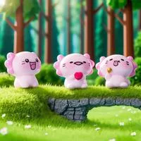 6 шт. Миниатюрные фигурки аксолотлей из смолы — для декор — фото 2