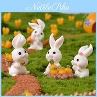 Милый Животный Кролик Дом Сад Смола Морковка Дерево Поделка Миниатюра Sitting Rabbit — для участок — фото 2