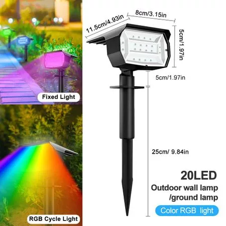 RGB солнечный прожектор наружный 37/20 светодиодов — для участок