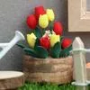 Кукольный домик Тюльпан в горшке Украшение 2 Масштаба Миниатюрный Садовый Пейзаж — для участок