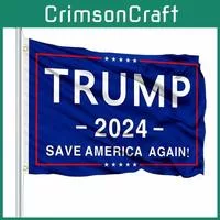 Флаг Трампа 2024 3x5 Уличный Внутренний Флаг Спасти Америку Снова Украшение Сад — фото 2