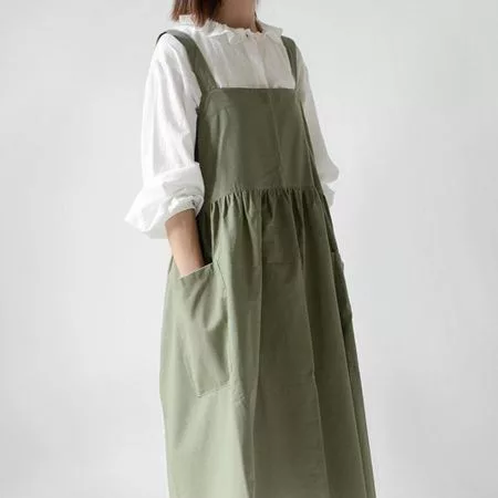 Хлопковый корейский фартук Регулируемые лямки Большой размер Кухонный — для участок