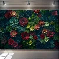 1 яркий и пышный сад суккулентов полиэстеровый баннер - прочная ткань для фона — для участок — фото 2