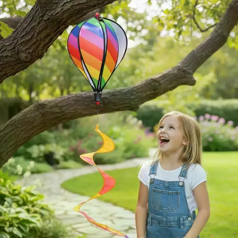Воздушный шар с горячим воздухом Wind Spinner Rainbow Hanging Wind Twister Уличная — для участок — фото 4