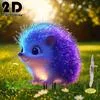 Плоская 2D милая ежик-колышек для сада - Неоновые цвета