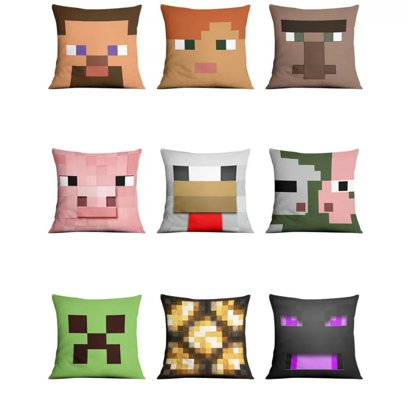 Наволочка для подушки Minecraft Чехол на диванную подушку Яркий красочный Садовый — для участок — фото 8