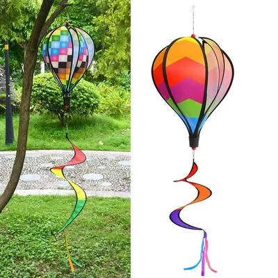 Воздушный шар с горячим воздухом Wind Spinner Rainbow Hanging Wind Twister Уличная — для участок — фото 3