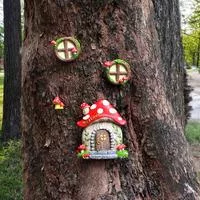 Дверь грибного дома светится в темноте — для участок — фото 2