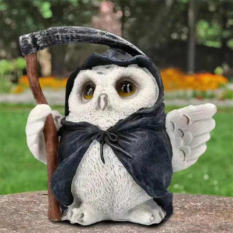 Новая статуя совы-жнеца Креативное украшение из смолы Сад Двор Поделки Украшения — для участок — фото 4