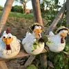 Забавная Милая Курица Забор Украшение Статуэтка Смола Сад — для участок