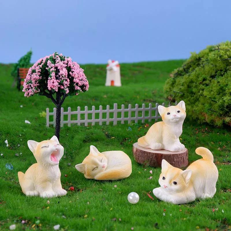 1 шт. DIY Микро-ландшафт Домашний Декор Смоляной Кот Украшение Котёнок Фигурка — для декор — фото 4