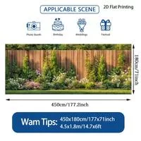 2D Сельский Двор Зеленый Куст Цветущий Цветок Сад Портрет Фон 47.2x31.5inch/120*80cm — для участок — фото 2