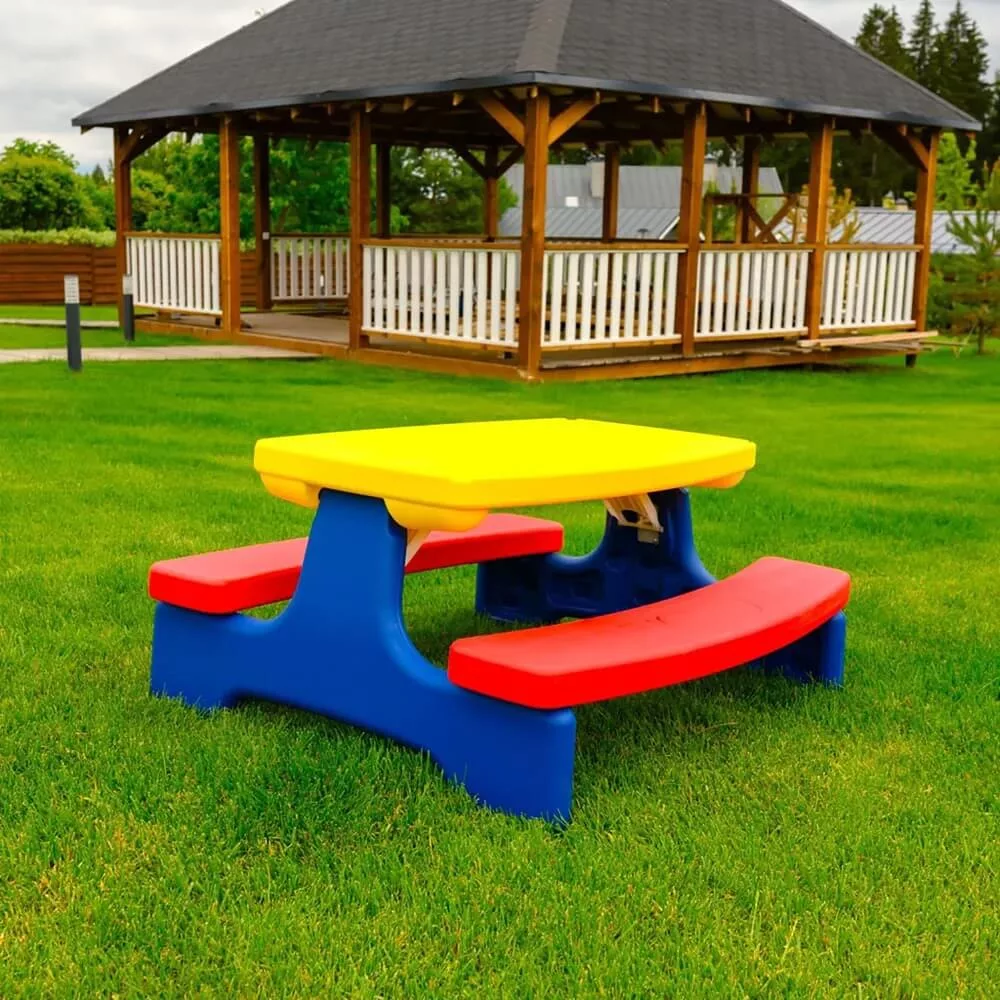 Стол садовый с лавочками UNIX Kids Garden жёлтый (PTGARDTB100) — для хранение — фото 5