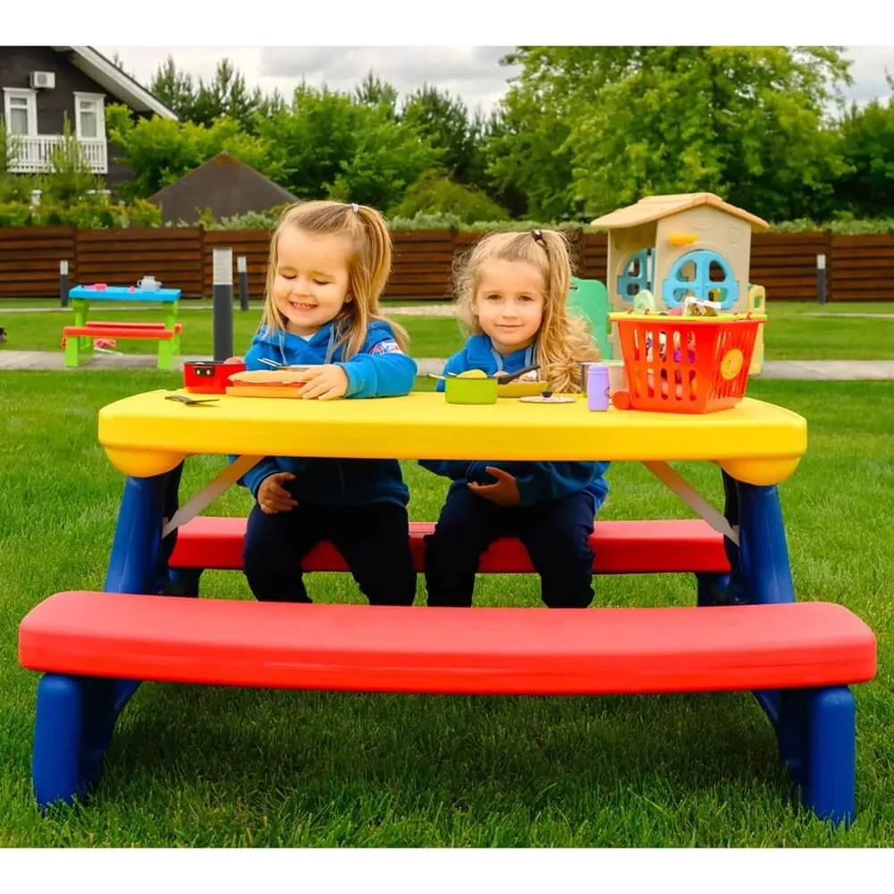Стол садовый с лавочками UNIX Kids Garden жёлтый (PTGARDTB100) — для хранение — фото 8